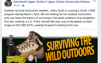 Anyone keen to help at Kahu Youth?