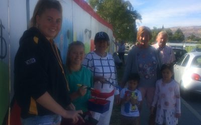 painting the Community House wall