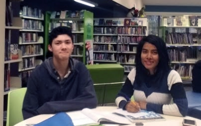 Lucas at the library